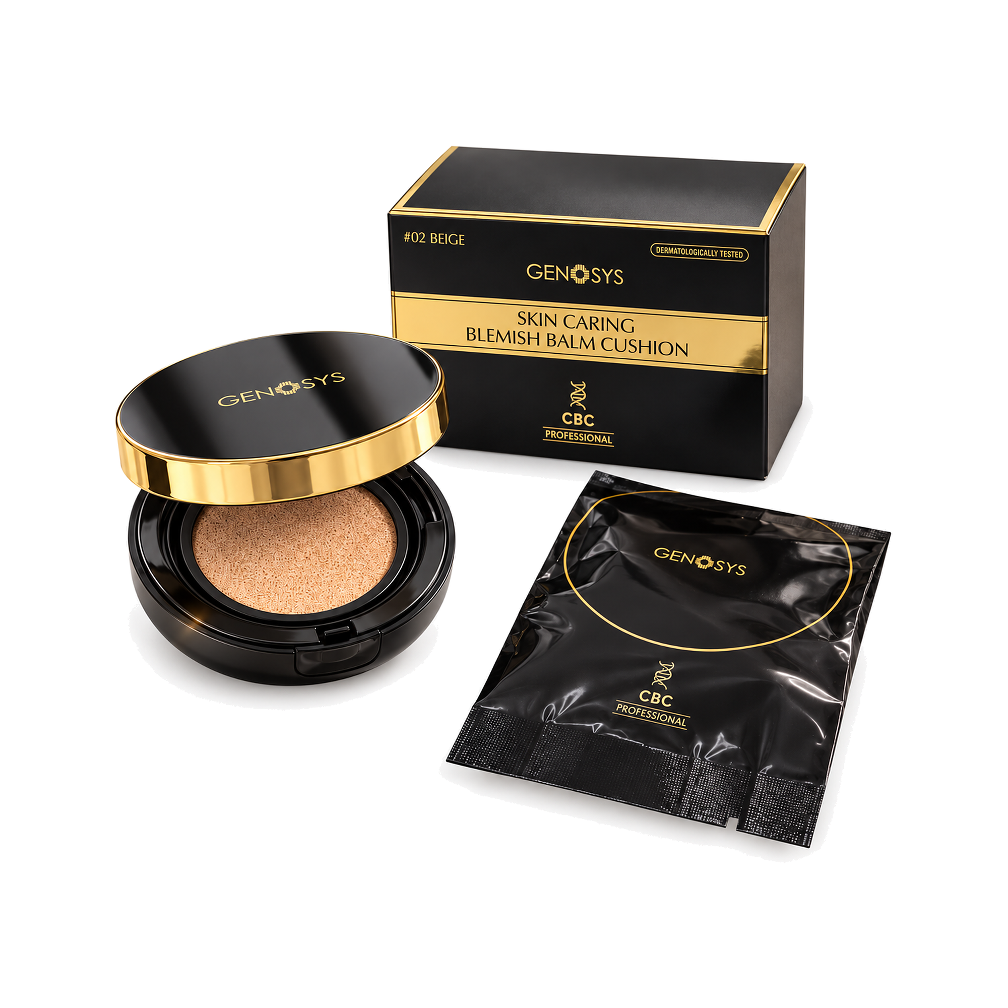 Genosys Skin Caring Blemish Balm Cushion / Beige - Orta 02, 15 g x2 (1 Cushion + 1 Refill)